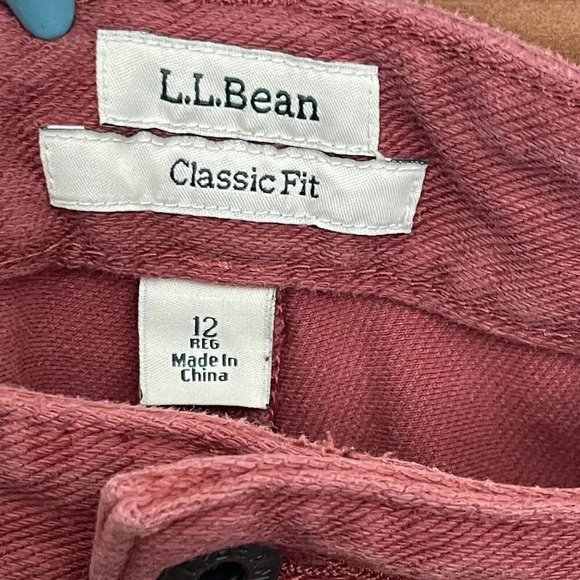 L.L. Bean Classic Fit Pants Size 12 Red Straight Leg Stretch - Picture 4 of 7